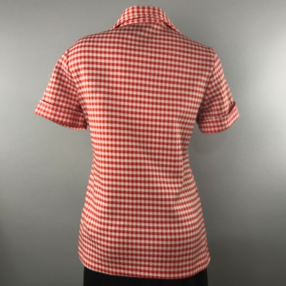 Vintage Bogart of Texas button down shirt pocket red white checkered - Picture 2 of 8